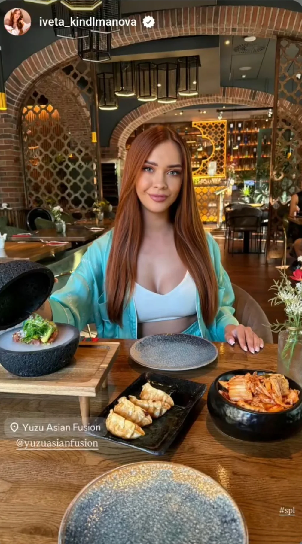 Instagram Story Ivety Kindlmanové z návštěvy YUZU Asian Fusion